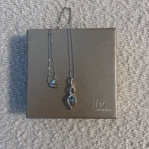 Swiss Blue Topaz Rhodium Over Sterling Silver Pendant 0.33ctw